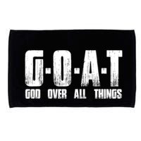 G O A T God Over All Thing Man Of God Goat Christian Thing Microfiber Hand Towel