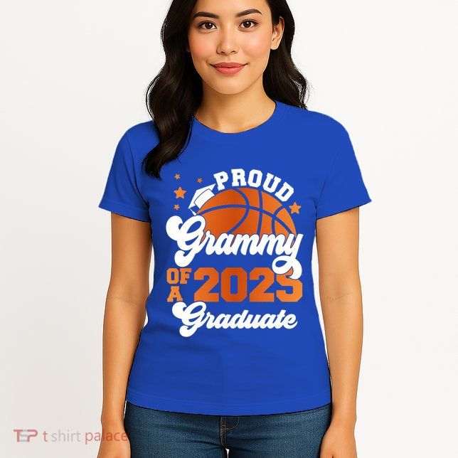 Grammy Of A 2025 Graduate Senior Graduation Squad Basketball Funny Gift Womens T-Shirt