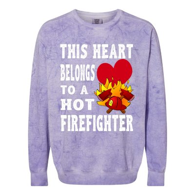 Girlfriend Of A Firefighter Cute Gift Colorblast Crewneck Sweatshirt