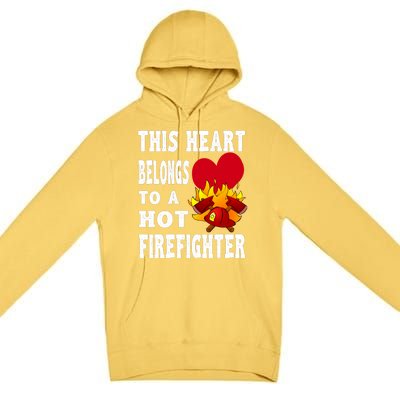 Girlfriend Of A Firefighter Cute Gift Premium Pullover Hoodie