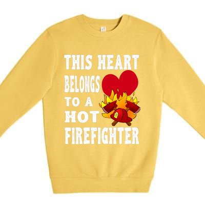 Girlfriend Of A Firefighter Cute Gift Premium Crewneck Sweatshirt