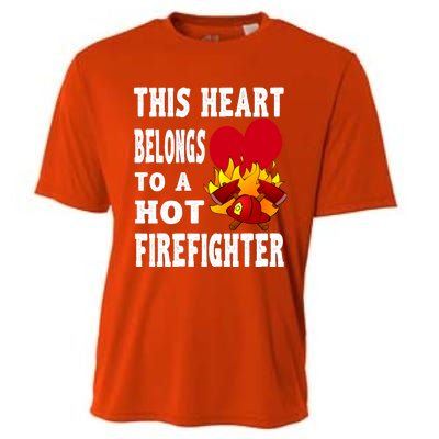 Girlfriend Of A Firefighter Cute Gift Cooling Performance Crew T-Shirt