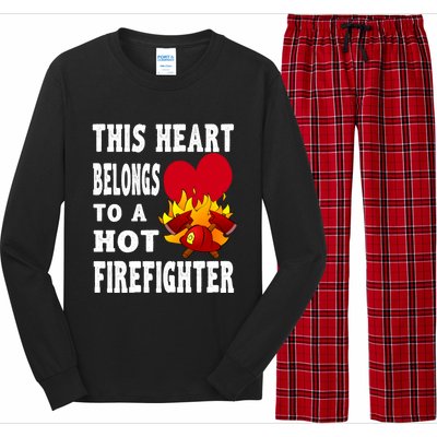 Girlfriend Of A Firefighter Cute Gift Long Sleeve Pajama Set