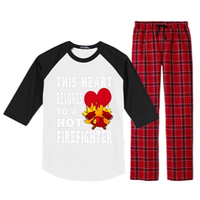 Girlfriend Of A Firefighter Cute Gift Raglan Sleeve Pajama Set