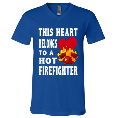 Girlfriend Of A Firefighter Cute Gift V-Neck T-Shirt