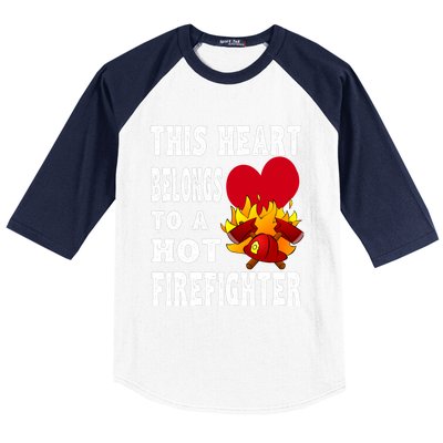 Girlfriend Of A Firefighter Cute Gift Baseball Sleeve Shirt