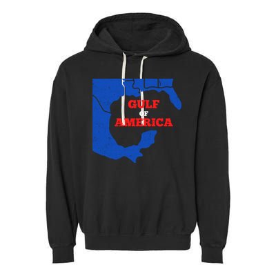 Gulf Of America Map Garment-Dyed Fleece Hoodie