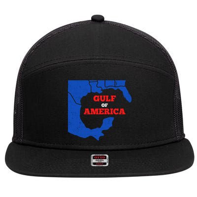 Gulf Of America Map 7 Panel Mesh Trucker Snapback Hat
