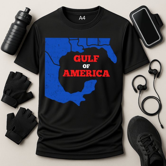 Gulf Of America Map Cooling Performance Crew T-Shirt