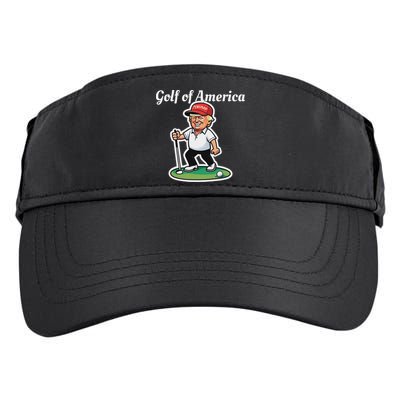 Golf Of America Funny Trump Humor Golfing Adult Drive Performance Visor