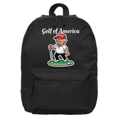 Golf Of America Funny Trump Humor Golfing 16 in Basic Backpack