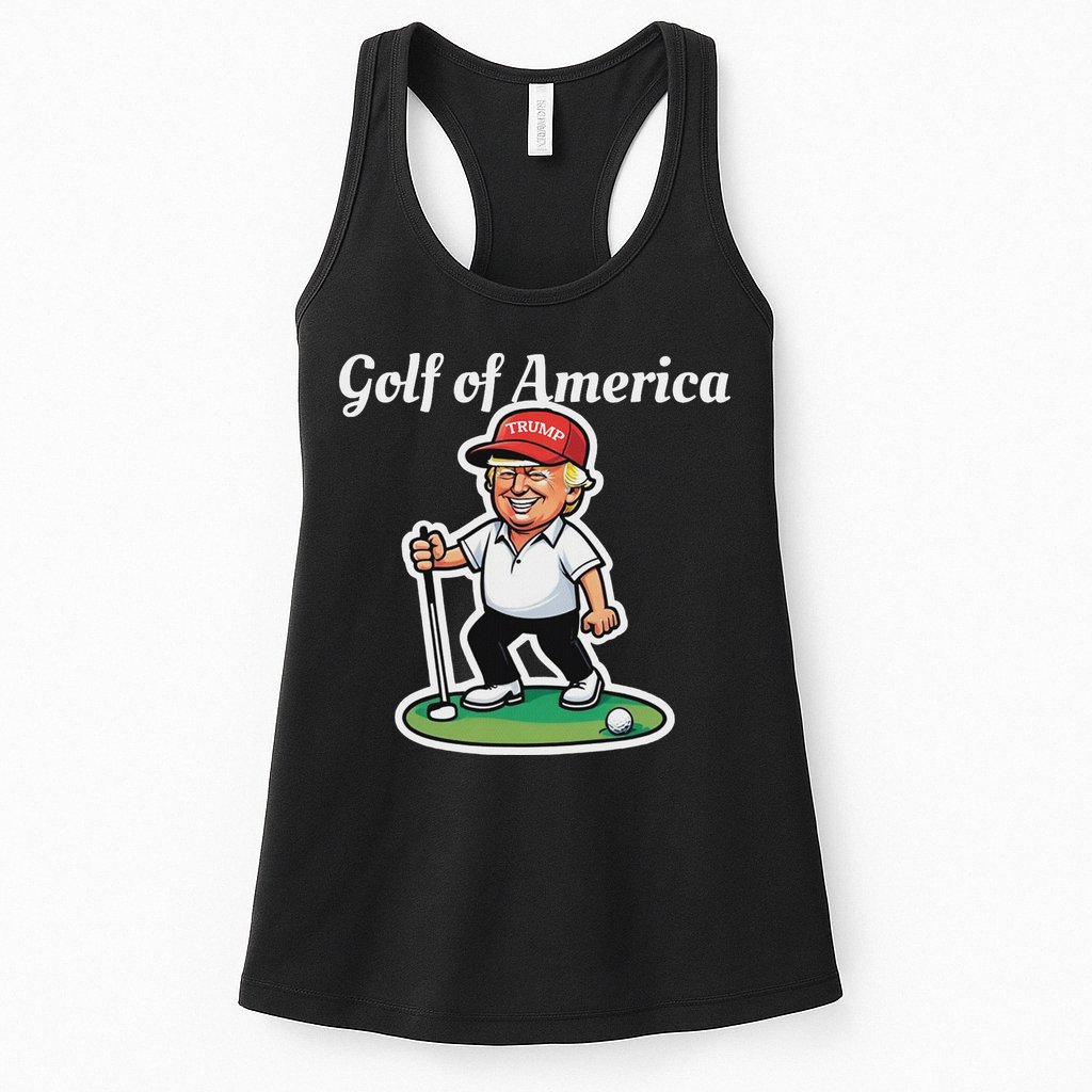 Golf Of America Funny Trump Humor Golfing Womens Tank Top