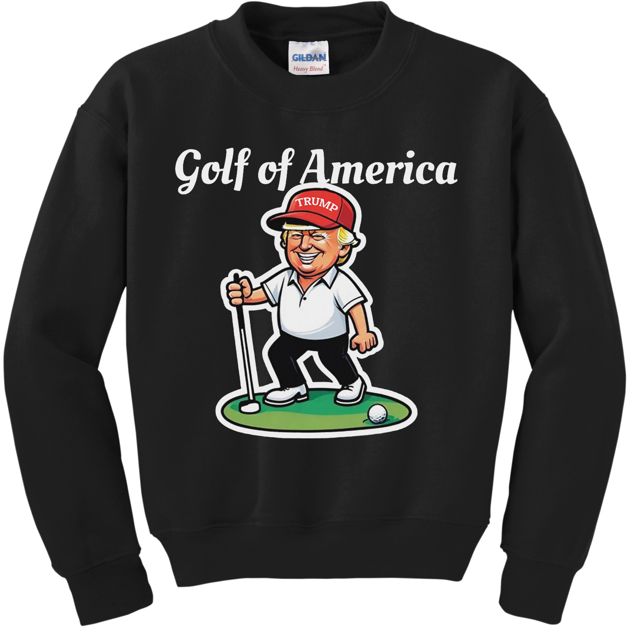 Golf Of America Funny Trump Humor Golfing Kids Sweatshirt