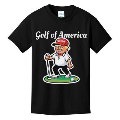 Golf Of America Funny Trump Humor Golfing Kids T-Shirt