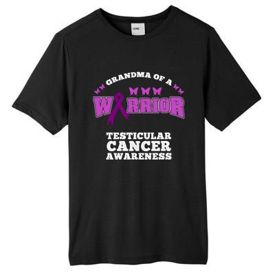 Grandma Of A Warrior Testicular Cancer Awareness Gift Tall Fusion ChromaSoft Performance T-Shirt