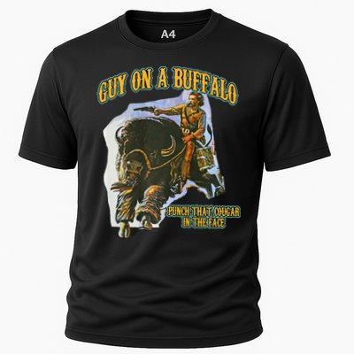 Guy On A Buffalo Punch That Cougar In The Face Performance Shirt