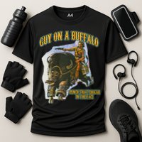 Guy On A Buffalo Punch That Cougar In The Face Cooling Performance Crew T-Shirt