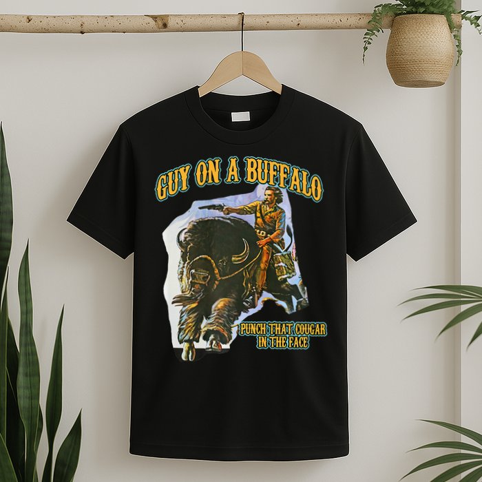 Guy On A Buffalo Punch That Cougar In The Face T-Shirt