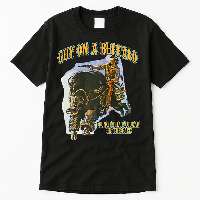 Guy On A Buffalo Punch That Cougar In The Face Tall T-Shirt