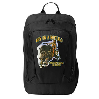 Guy On A Buffalo Punch That Cougar In The Face City Backpack