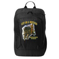 Guy On A Buffalo Punch That Cougar In The Face City Backpack