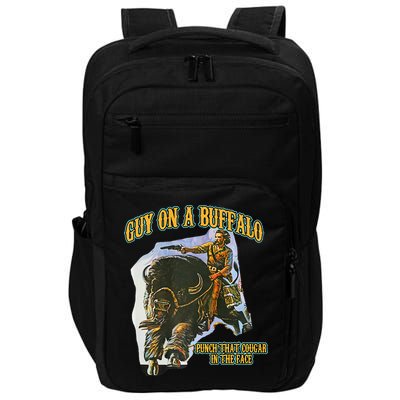 Guy On A Buffalo Punch That Cougar In The Face Impact Tech Backpack