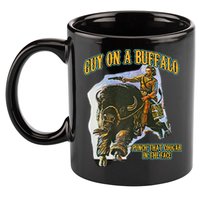Guy On A Buffalo Punch That Cougar In The Face 11oz C Handle Ceramic Mug