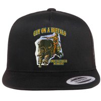 Guy On A Buffalo Punch That Cougar In The Face Flat Bill Trucker Hat