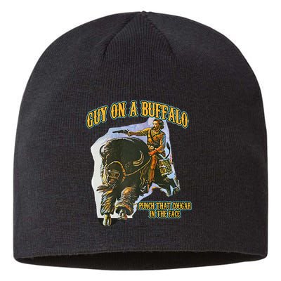 Guy On A Buffalo Punch That Cougar In The Face Sustainable Beanie
