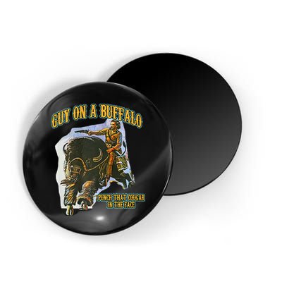 Guy On A Buffalo Punch That Cougar In The Face Magnet