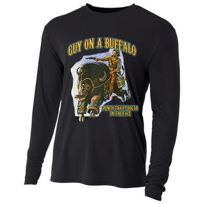 Guy On A Buffalo Punch That Cougar In The Face Cooling Performance Long Sleeve Crew