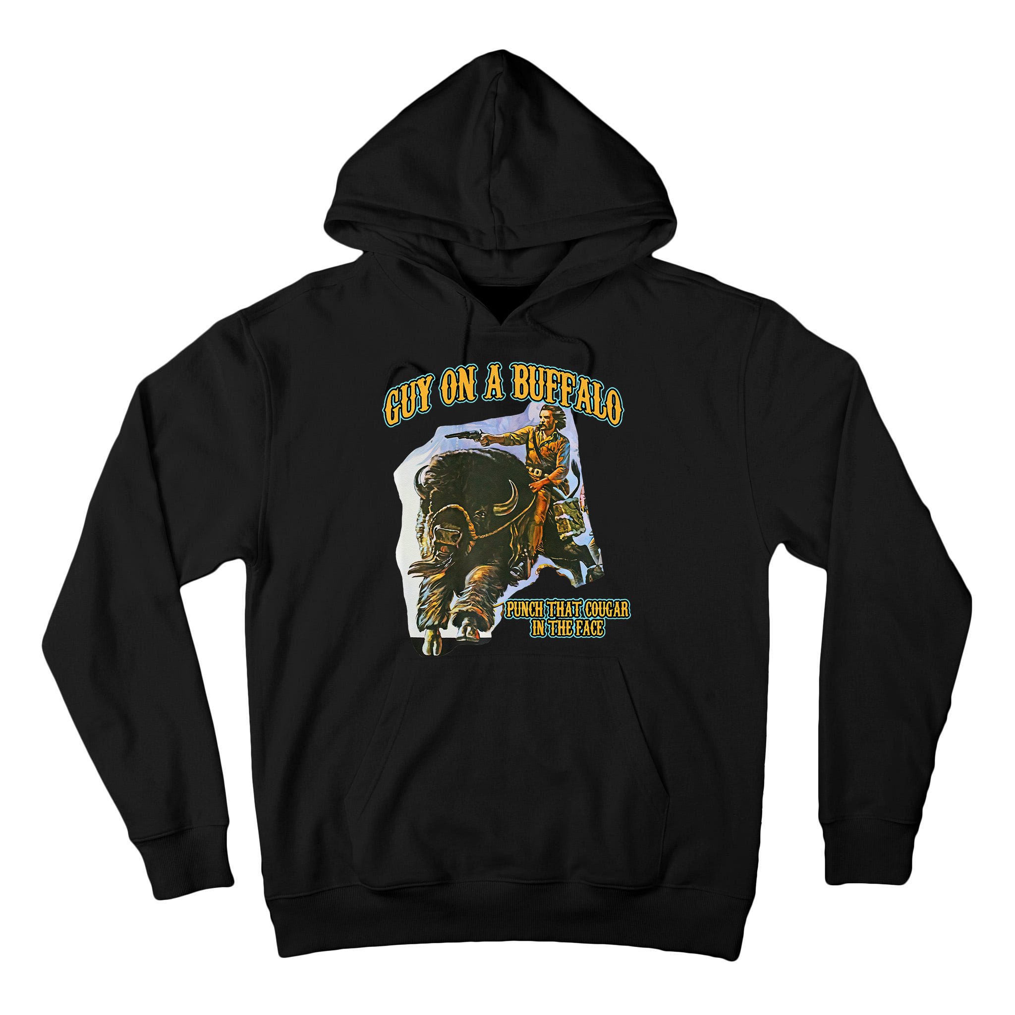 Guy On A Buffalo Punch That Cougar In The Face Tall Hoodie