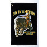 Guy On A Buffalo Punch That Cougar In The Face Golf Towel