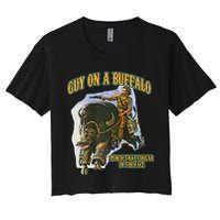 Guy On A Buffalo Punch That Cougar In The Face Crop Top