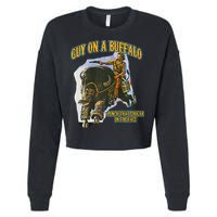 Guy On A Buffalo Punch That Cougar In The Face Cropped Pullover Crew