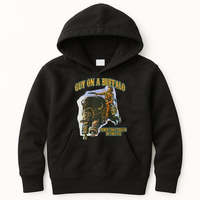 Guy On A Buffalo Punch That Cougar In The Face Kids Hoodie
