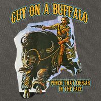 Guy On A Buffalo Punch That Cougar In The Face Cotton Canvas Backpack