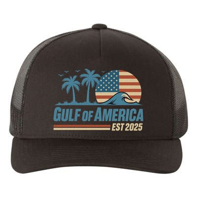 Gulf Of America Est 2025 Retro Vintage Beach Wave Yupoong Adult 5-Panel Trucker Hat