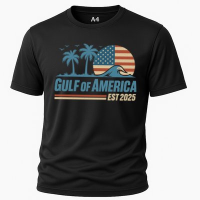 Gulf Of America Est 2025 Retro Vintage Beach Wave Performance Shirt