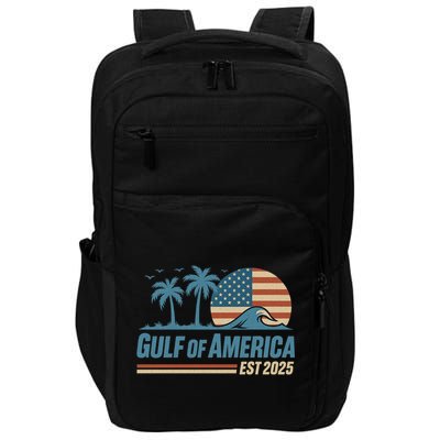 Gulf Of America Est 2025 Retro Vintage Beach Wave Impact Tech Backpack