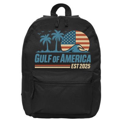 Gulf Of America Est 2025 Retro Vintage Beach Wave 16 in Basic Backpack