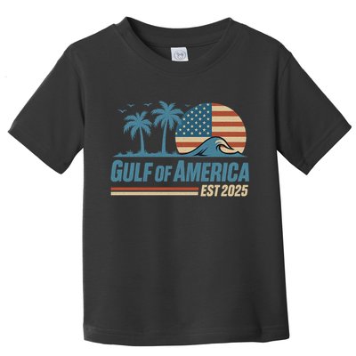 Gulf Of America Est 2025 Retro Vintage Beach Wave Toddler T-Shirt