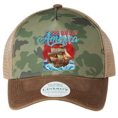 Gulf Of America Vintage Pirate American Trump Flag Legacy Tie Dye Trucker Hat