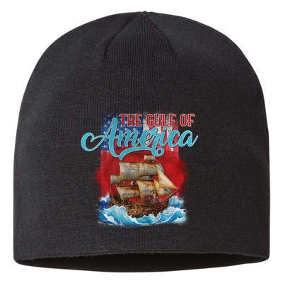Gulf Of America Vintage Pirate American Trump Flag Sustainable Beanie
