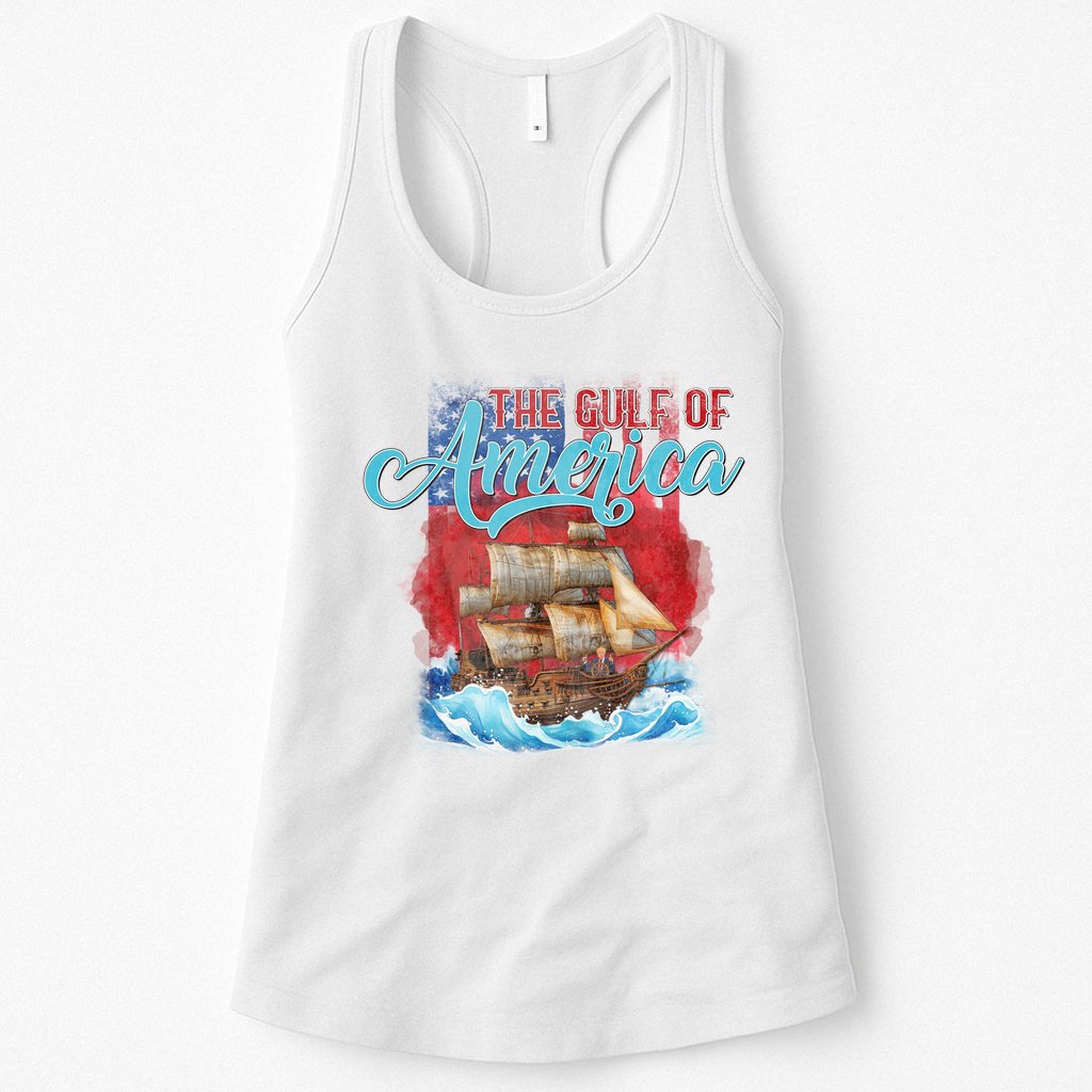 Gulf Of America Vintage Pirate American Trump Flag Womens Tank Top