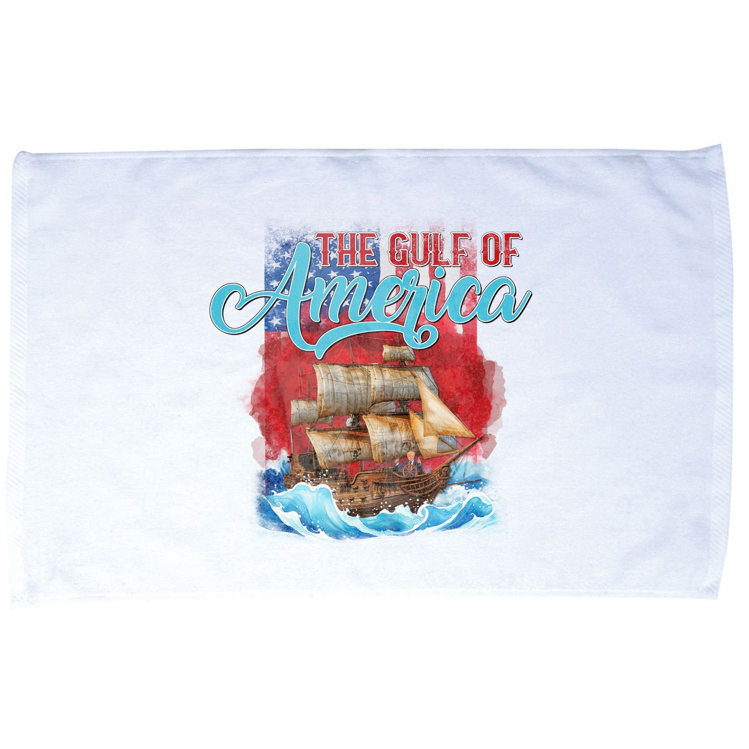 Gulf Of America Vintage Pirate American Trump Flag Microfiber Hand Towel