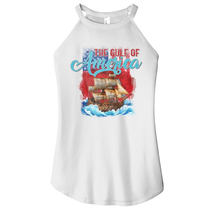 Gulf Of America Vintage Pirate American Trump Flag Women's Perfect Tri Rocker Tank