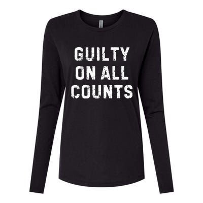 Guilty On All Counts Womens Cotton Relaxed Long Sleeve T-Shirt