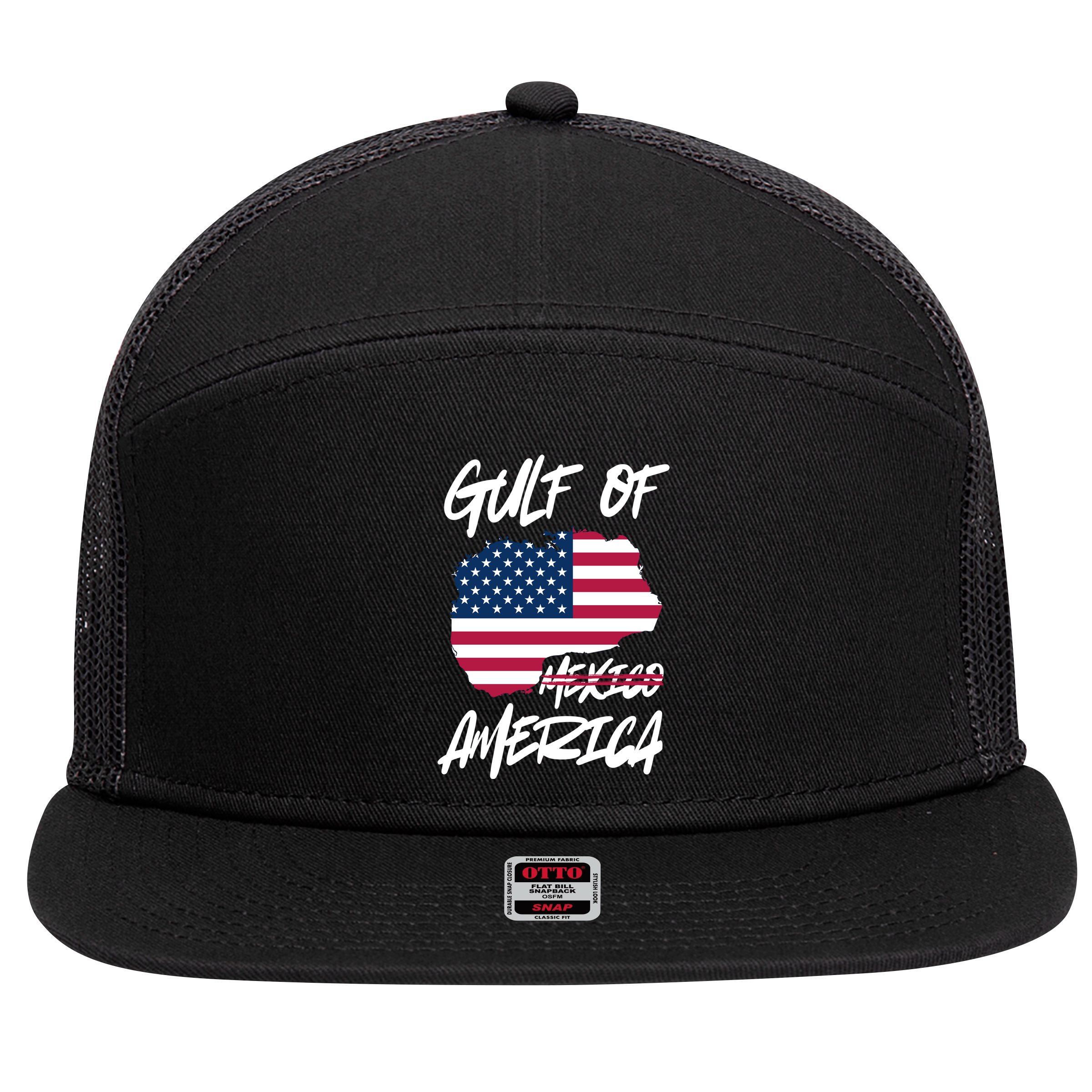 Gulf Of America Not Mexico 7 Panel Mesh Trucker Snapback Hat