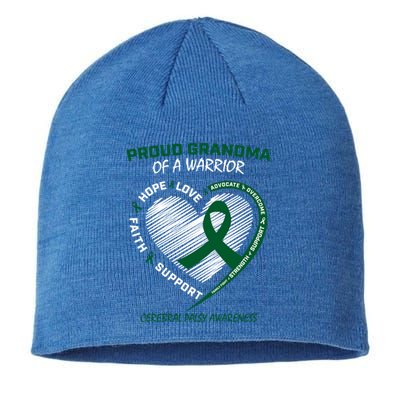 Grandma Of A Warrior Grandson Granddaughter Cerebral Palsy Cute Gift Sustainable Beanie